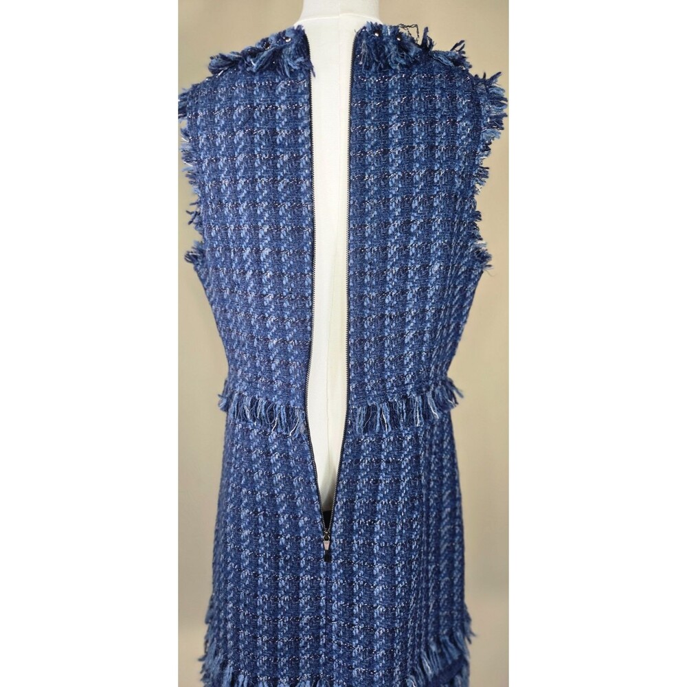 Kate Spade New York Jasmine Blue Madison Ave Tweed Fringe Dress US 12 - Picture 9 of 14
